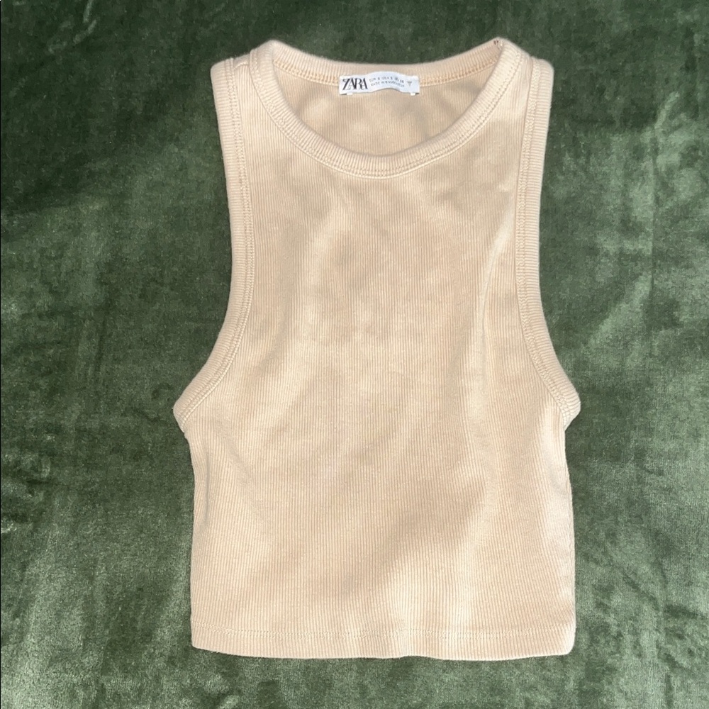 Zara Women's Beige Crop Top